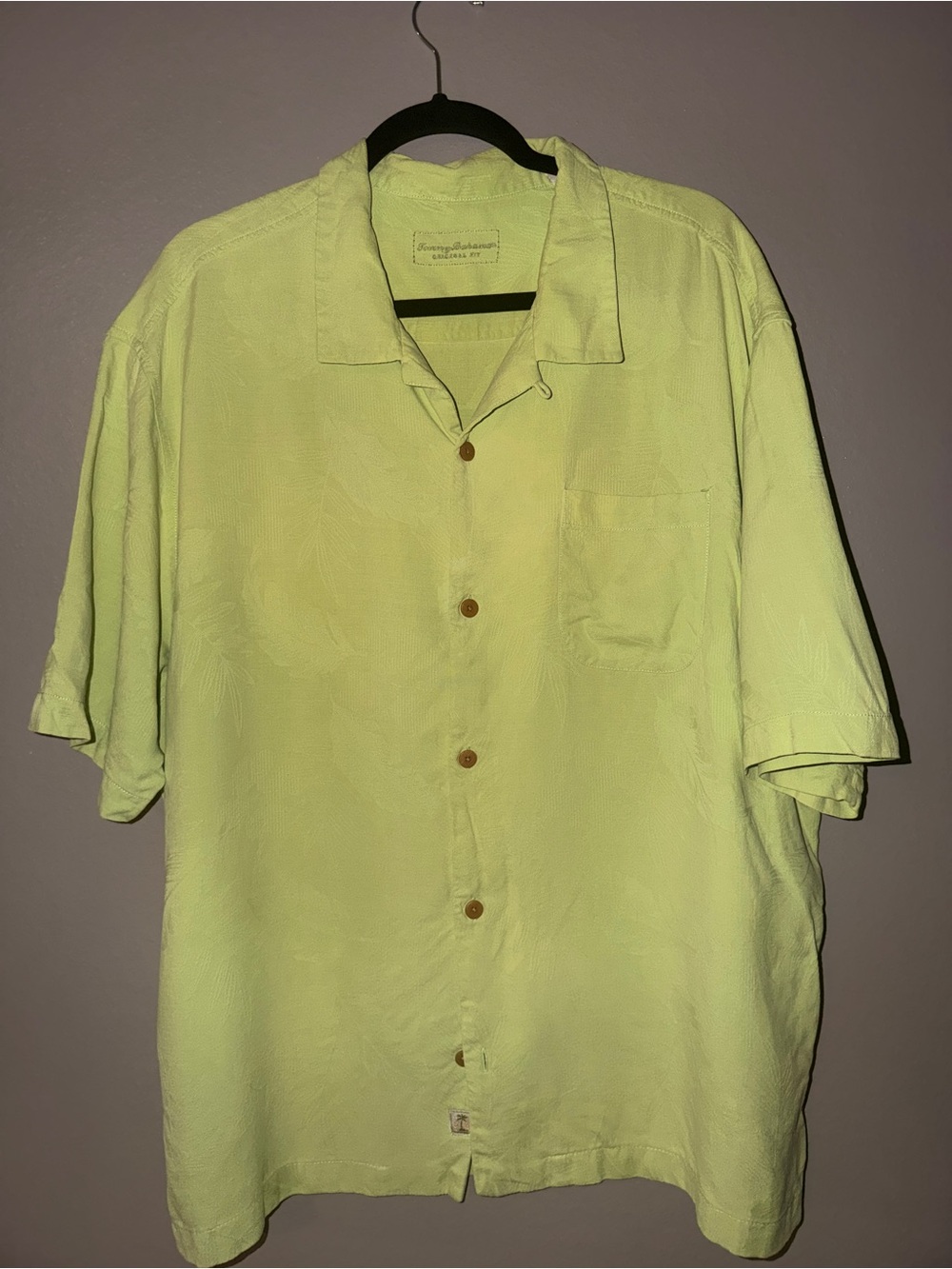 Tommy Bahama Lime Green Short-Sleeve Camp Shirt